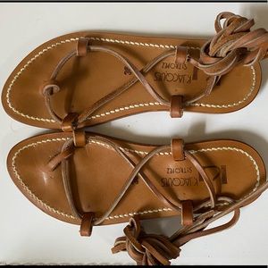 K Jacques Bikini Wrap Gladiator Lace up Sandals